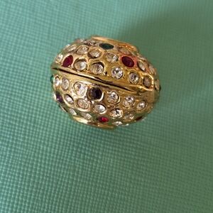 Vintage Sphere Pendant Swarovski Crystal Over Gold Plate Quality Metal